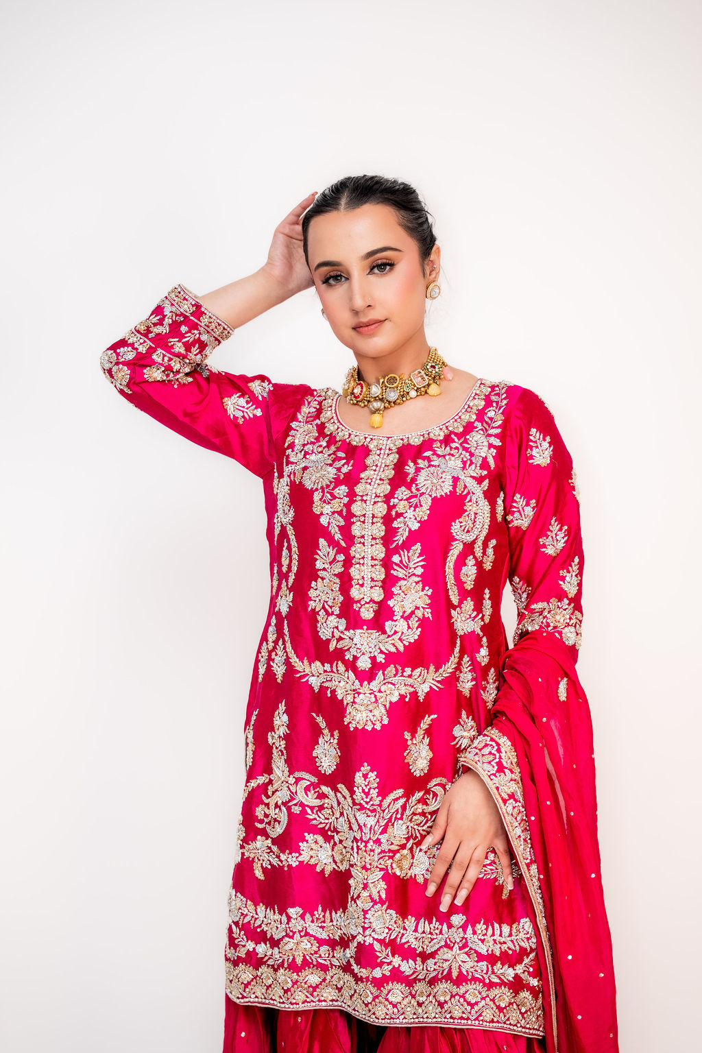 Noor-e-Gulabi (ਨੂਰ-ਏ-ਗੁਲਾਬੀ | نورِ گلابی)-Radiance of Pink Flowers (Image - 1)